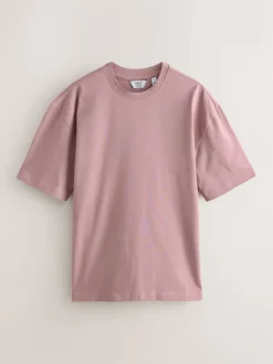 Pastels vert/bleu/écru/ardoise/rose - Lot de 5 t-shirts épais à coupe décontractée
