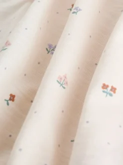 Épaule à volants fleuri lilas et écru - Lot de 3 barboteuses