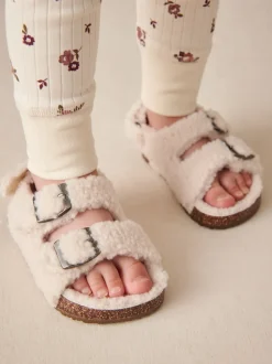 Peau de mouton neutre - Chaussons à deux lanières Corkbed