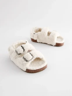 Peau de mouton neutre - Chaussons à deux lanières Corkbed