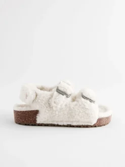 Peau de mouton neutre - Chaussons à deux lanières Corkbed