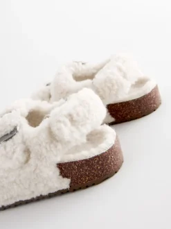 Peau de mouton neutre - Chaussons à deux lanières Corkbed