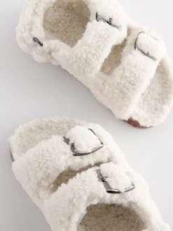 Peau de mouton neutre - Chaussons à deux lanières Corkbed