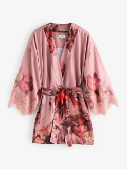 Peignoir B by Ted Baker en satin rose