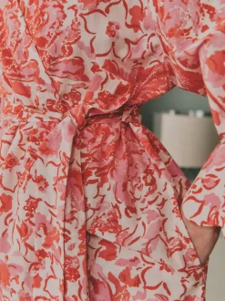 Peignoir Laura Ashley en coton festonné