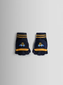 Pelleteuse bleue - Mitaines JoJo Maman Bébé doublées de polaire