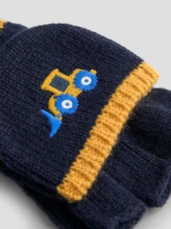 Pelleteuse bleue - Mitaines JoJo Maman Bébé doublées de polaire