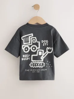 Pelleteuse noire - T-shirts imprimés graphiques à manches courtes Lot de 3 (3mois7ans)