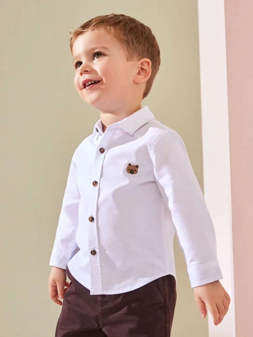 Personnage blanc - Chemise Oxford à manches longues (3mths-7yrs)
