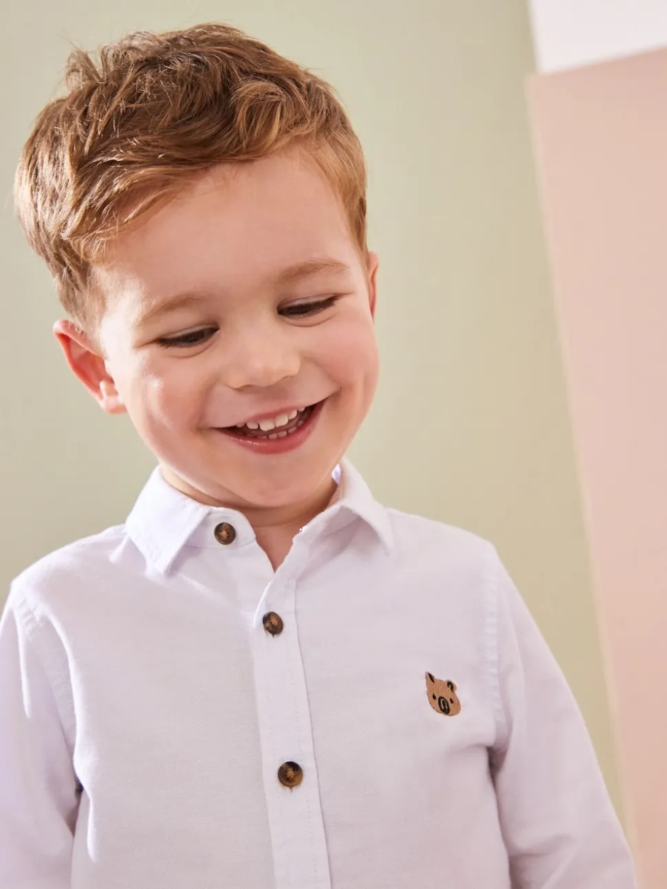 Personnage blanc - Chemise Oxford à manches longues (3mths-7yrs)