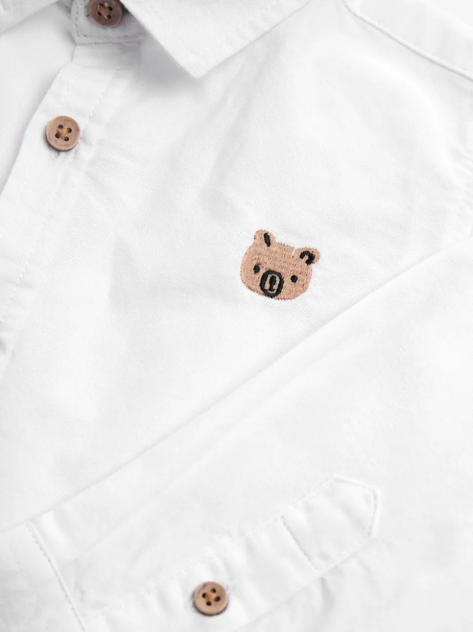 Personnage blanc - Chemise Oxford à manches longues (3mths-7yrs)