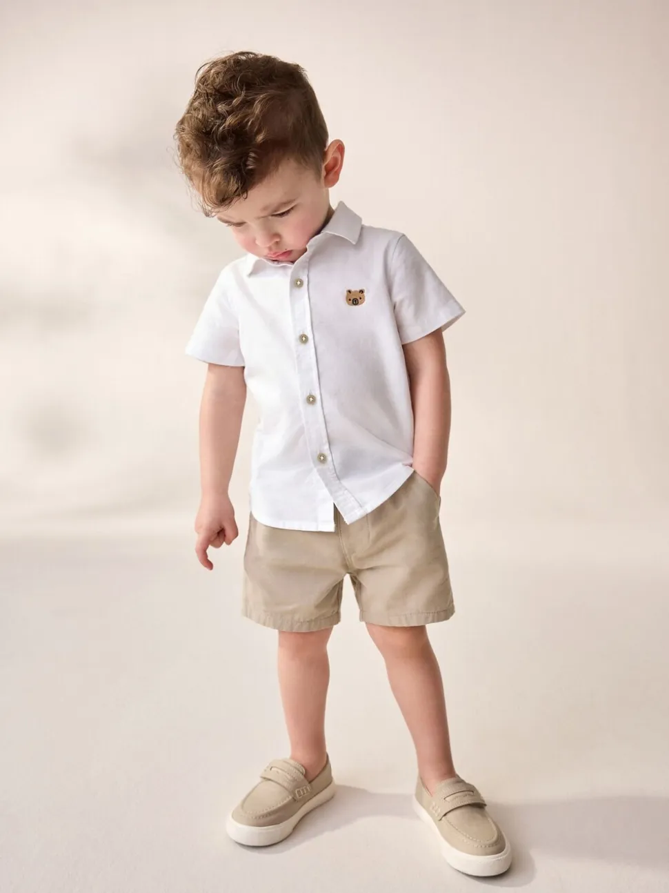 Personnage blanc - Chemise Oxford à manches longues (3mths-7yrs)