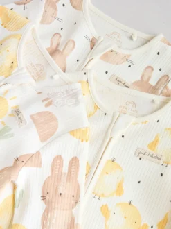 Personnage de Pâques jaune - Combinaisons de nuit à fermeture éclair pour bébés 3 Pack (0mths-3yrs)