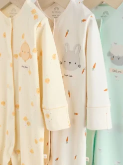Personnage de Pâques jaune - 3 Pack Baby Sleepsuits (0mths-2yrs)
