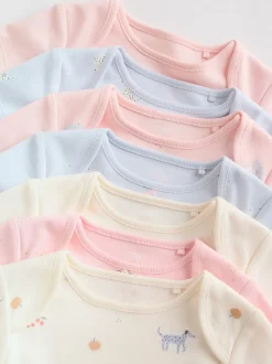 Personnage pastel multicolore - Lot de 7 bodies bébé à manches courtes