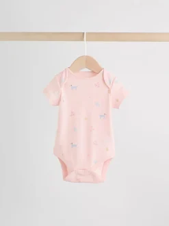 Personnage pastel multicolore - Lot de 7 bodies bébé à manches courtes