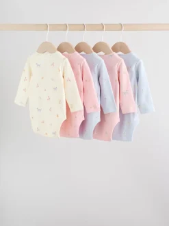 Personnage pastel multicolore - Lot de 5 bodies à manches longues pour bébé