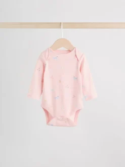 Personnage pastel multicolore - Lot de 5 bodies à manches longues pour bébé