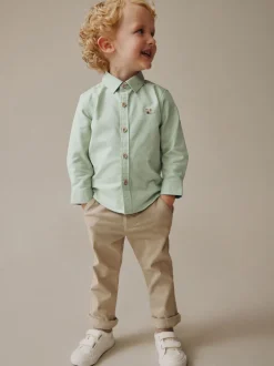 Personnage vert - Chemise Oxford à manches longues (3mths-7yrs)