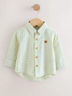 Personnage vichy jaune - Chemise Oxford à manches longues (3mths-7yrs)