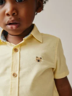 Personnage vichy jaune - Chemise Oxford à manches longues (3mths-7yrs)