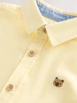 Personnage vichy jaune - Chemise Oxford à manches longues (3mths-7yrs)