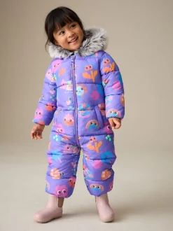 personnage Violet - Combinaison de neige Résistant à la douche Faux Fur Trim (3mths-7yrs)