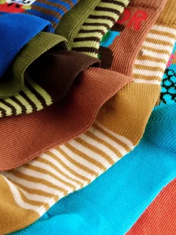 Personnages multicolores brillants - Paquet de chaussettes en coton riche 7