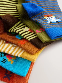 Personnages multicolores brillants - Paquet de chaussettes en coton riche 7