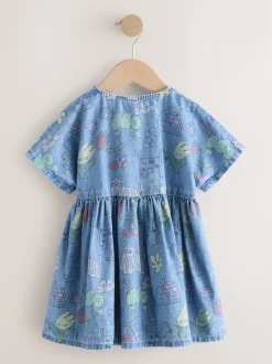 Pet Print Denim - Robe à manches courtes (3mois à8ans)