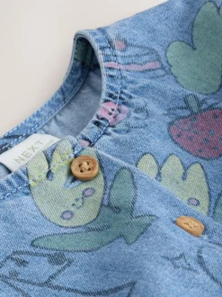 Pet Print Denim - Robe à manches courtes (3mois à8ans)