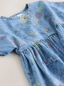 Pet Print Denim - Robe à manches courtes (3mois à8ans)