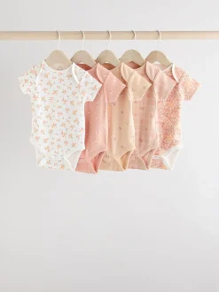 petit motif abricot - Lot de 5 bodies bébé à manches courtes