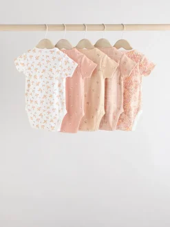 petit motif abricot - Lot de 5 bodies bébé à manches courtes