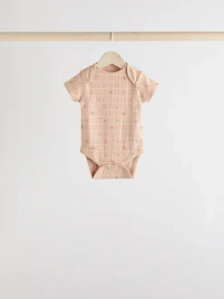 petit motif abricot - Lot de 5 bodies bébé à manches courtes