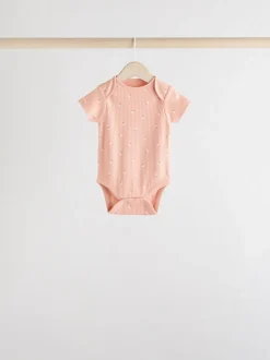 petit motif abricot - Lot de 5 bodies bébé à manches courtes