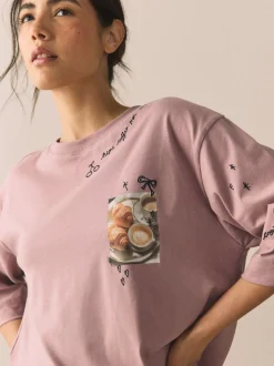 Petit-déjeuner violet - Pyjama à manches courtes