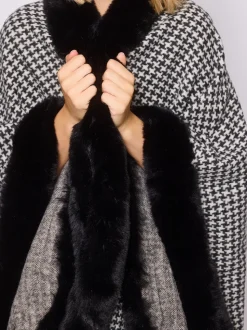 Pied-de-poule monochrome - Cape South Beach bordée de fausse fourrure