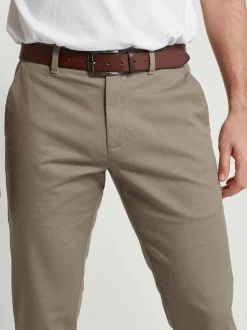 Pierre - Ajustement droit - Pantalon chino doux imprimé à ceinture