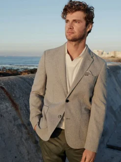Pierre - Blazer Nova Fides en coton italien texturé coupe ajustée