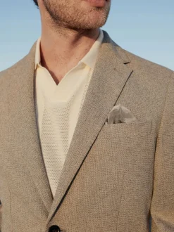 Pierre - Blazer Nova Fides en coton italien texturé coupe ajustée
