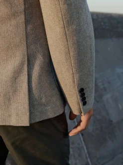 Pierre - Blazer Nova Fides en coton italien texturé coupe ajustée