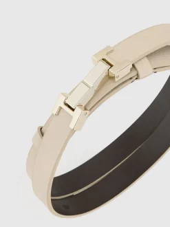 Pierre - Ceinture REISS Hayley en cuir à charnières carrées