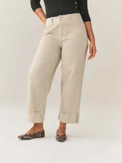 Pierre - Jean retroussé Boyfriend Hourglass Jambe large taille mi-haute