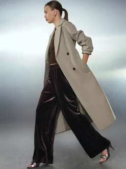 Pierre - Manteau ceinturé avec col amovible en fausse fourrure