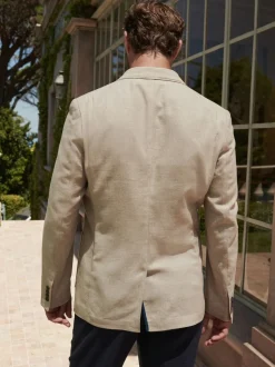 Pierre - Slim Fit (Slim Fit) - Blazer Blend en lin texturé