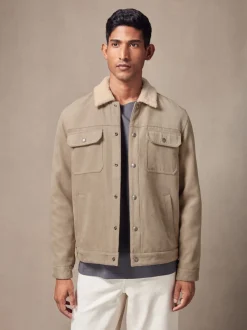 Pierre - Veste camionneur en imitation daim avec doublure en imitation peau de mouton