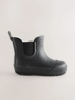 Plaine noire - Bottines en caoutchouc avec doublure chaude