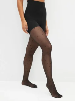 Point de Polka - Collants gainants fesses, ventre et cuisses