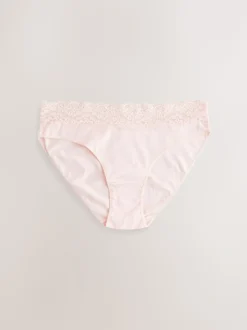 Pois imprimés - Culotte en coton et dentelle 7 Pack